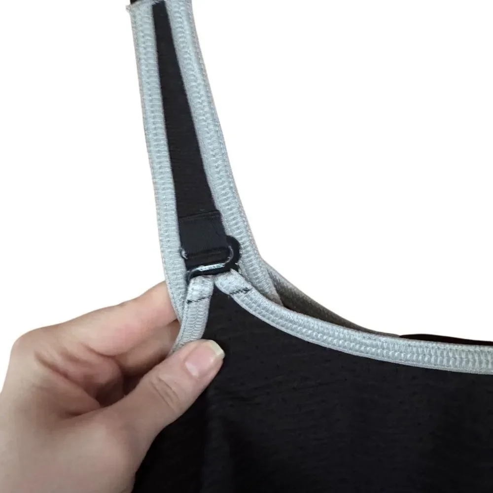 Glamorise- Elite Performance Adjustable Wirefree Sport Bra #1167 Black Gray, 38H - Picture 6 of 14